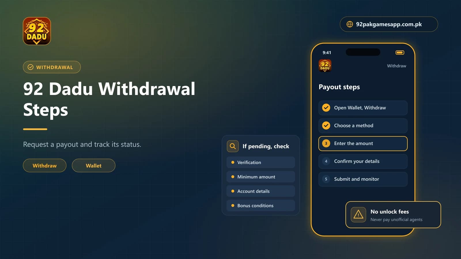 92 Dadu Payout Steps 92 Dadu withdrawal process from Wallet to submitted request, plus what to check if a payout is pending