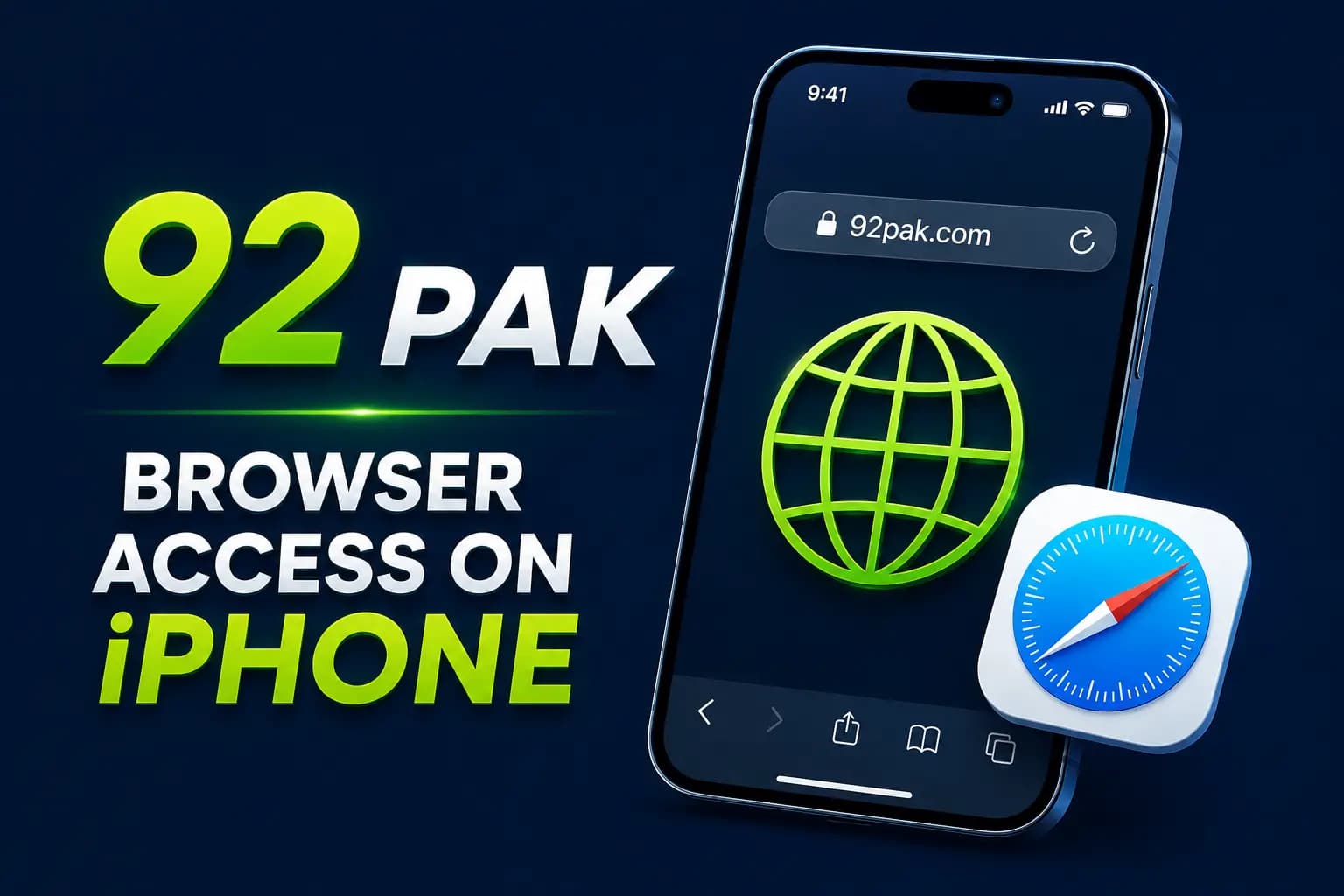 92 Pak Browser Access on iPhone Accessing the 92 Pak website through the Safari browser on an iPhone
